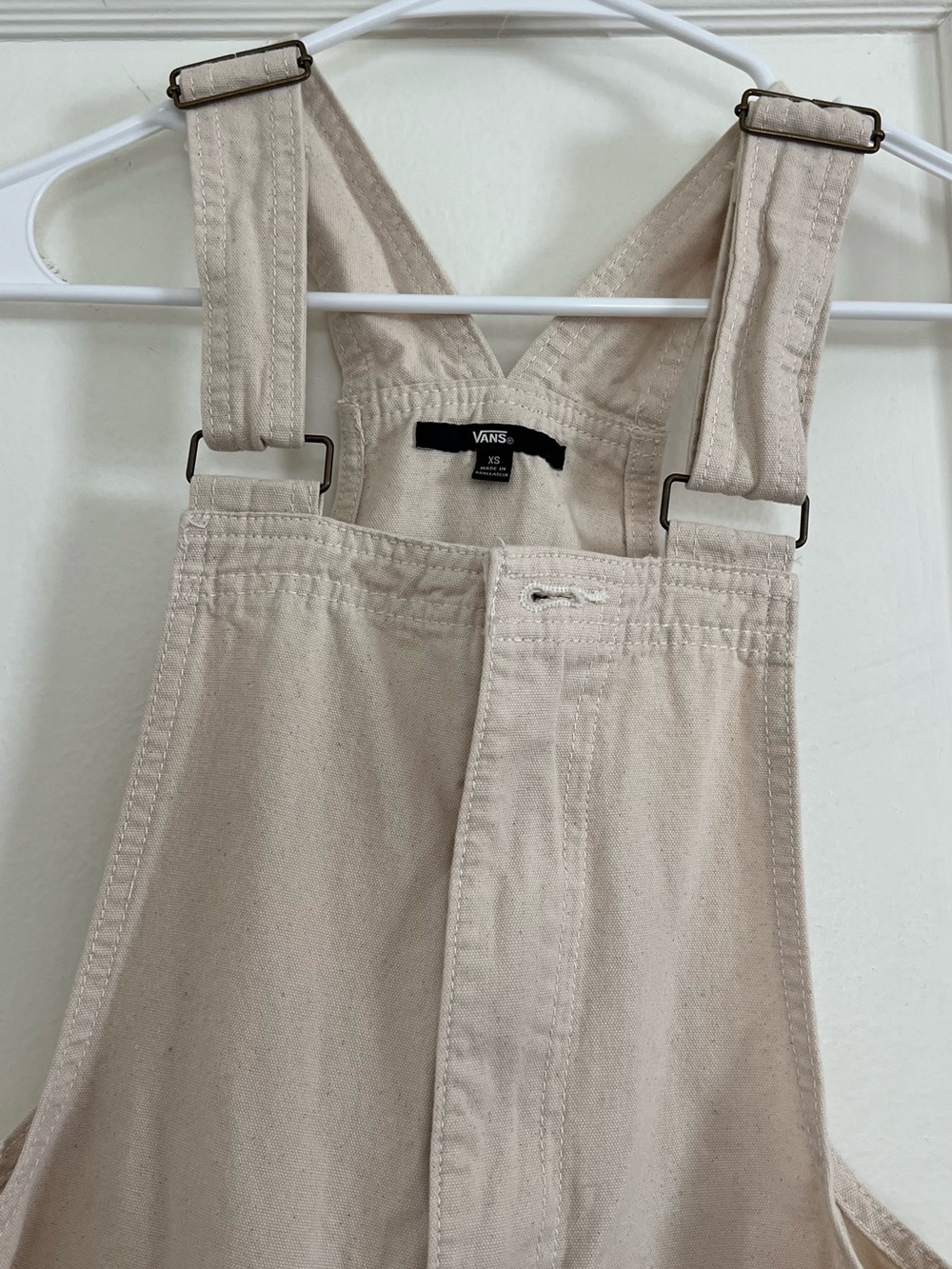 Vans Cream Canvas Overalls with Adjustable Straps